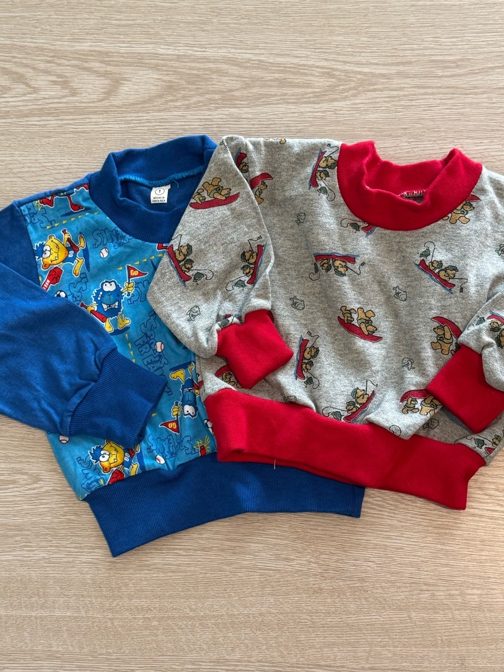 Kids' Cartoon Crewneck Sweatshirt - Grey & Blue